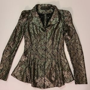 Anett Rostel Silver&Black Brocade Blouse eur:Sz 36, us:Sz 8
